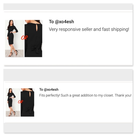 Wear 2 Ways Waist Ties Black Slim Office Dress - Picture 8 of 8